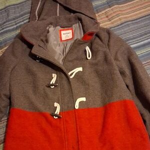 Old Navy Kids Two-Tone Gray and Red Puffer Jacket